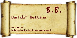 Barhó Bettina névjegykártya